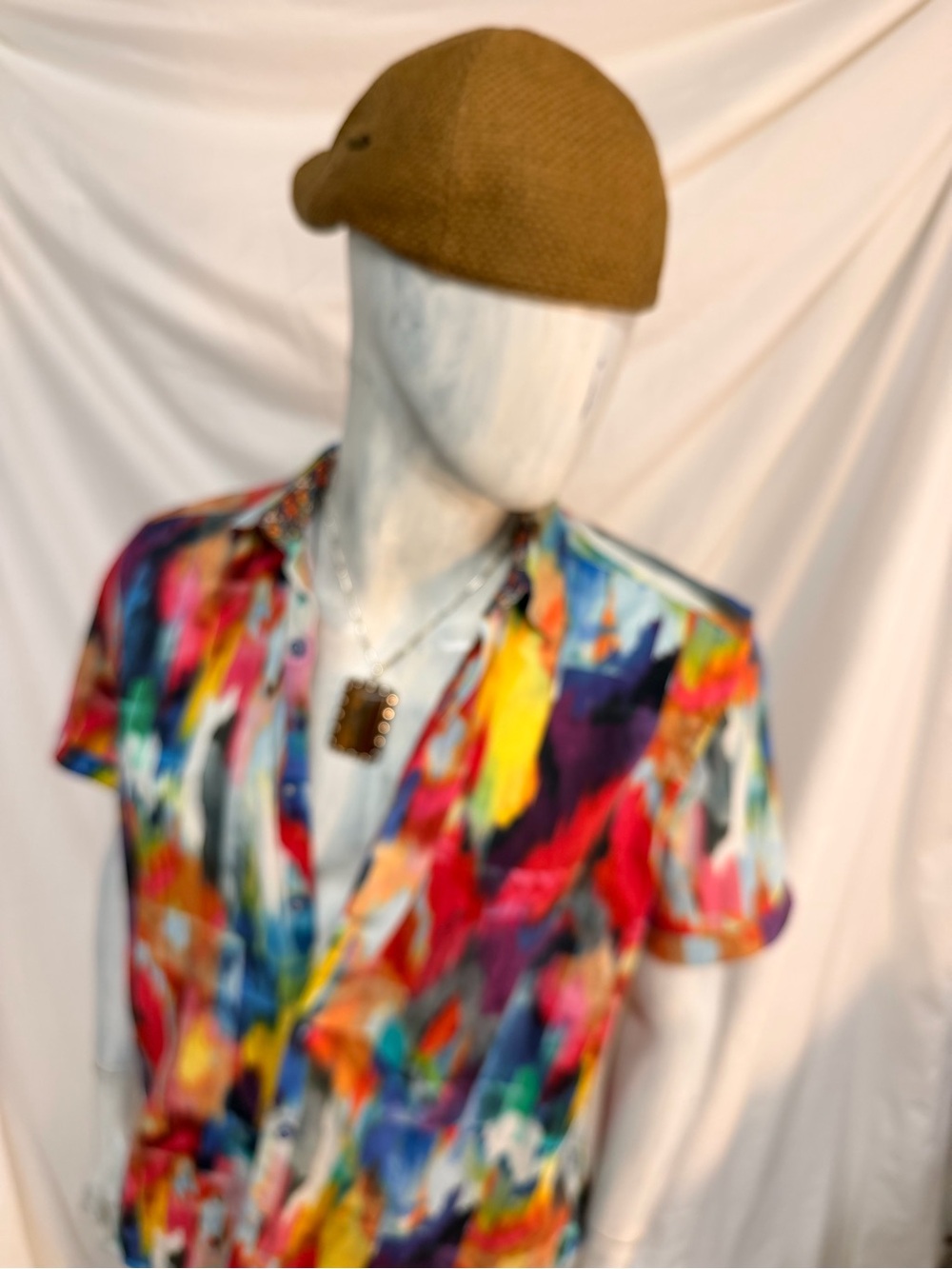Robert Graham Abstract Multicolor Button Down Shirt Size L